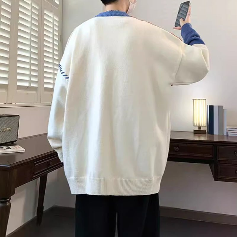 Winter Colorblock Knit Pullover Sweater - Selvorah