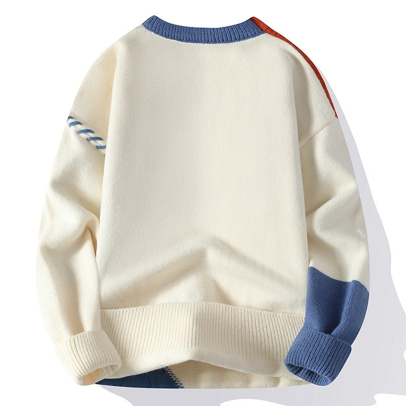 Winter Colorblock Knit Pullover Sweater - Selvorah